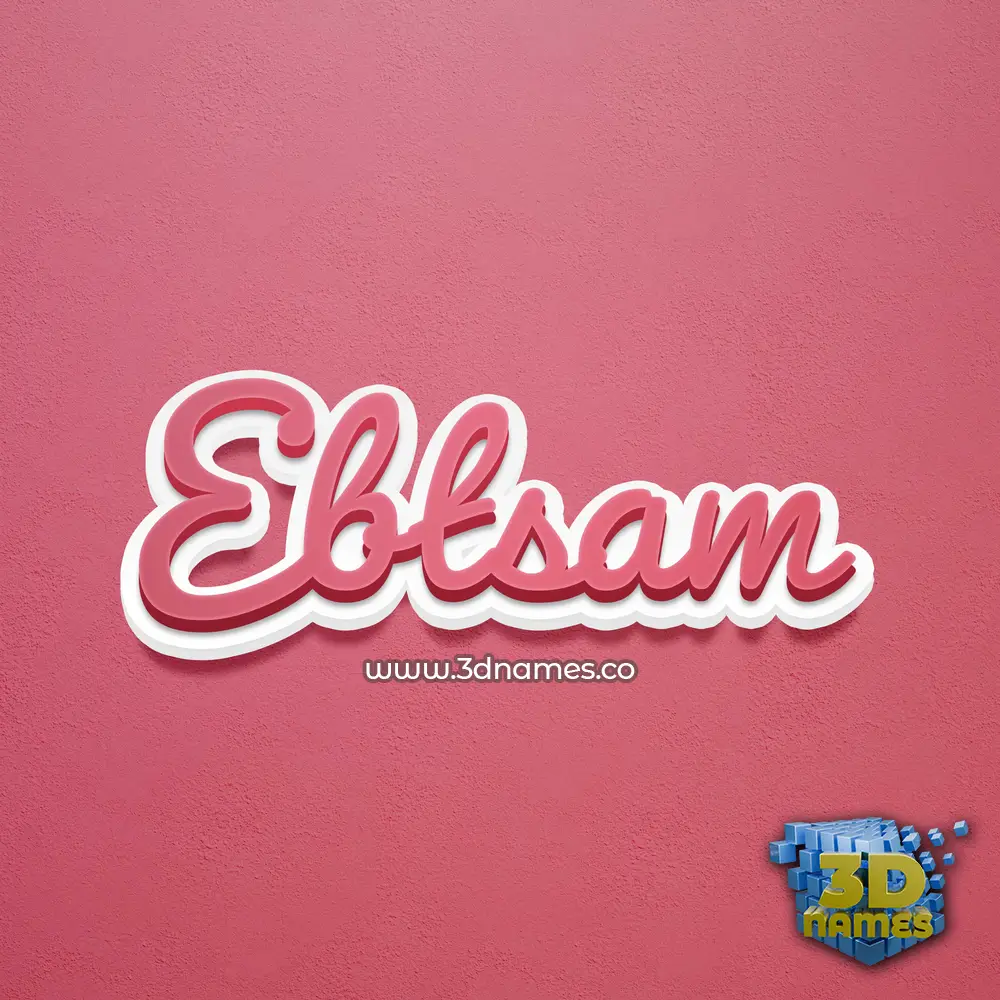 ebtsam in Red Scribble style - 3D name wallpaper