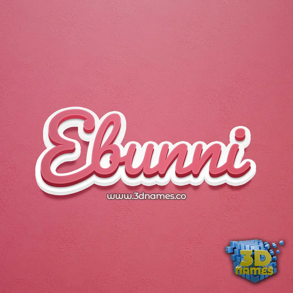ebunni in Red Scribble style - 3D name wallpaper