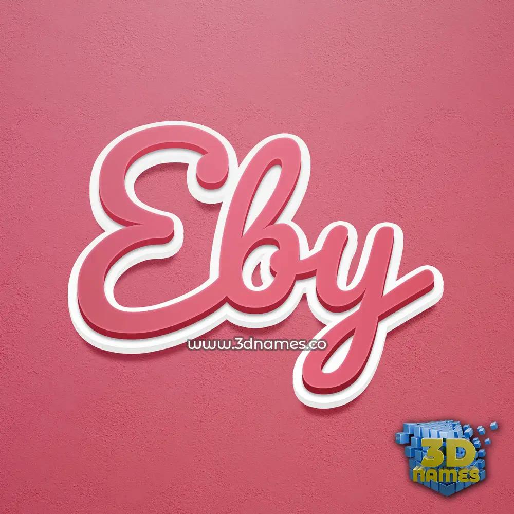 eby in Red Scribble style - 3D name wallpaper