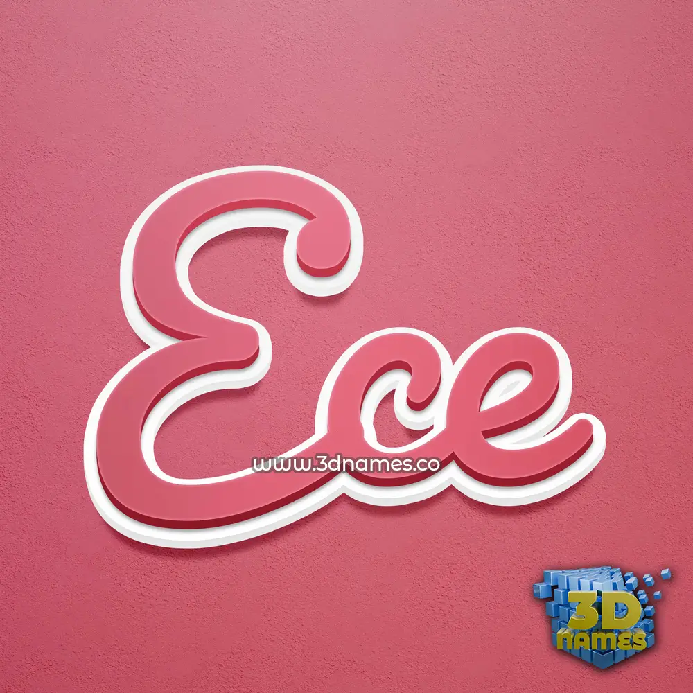 ece in Red Scribble style - 3D name wallpaper