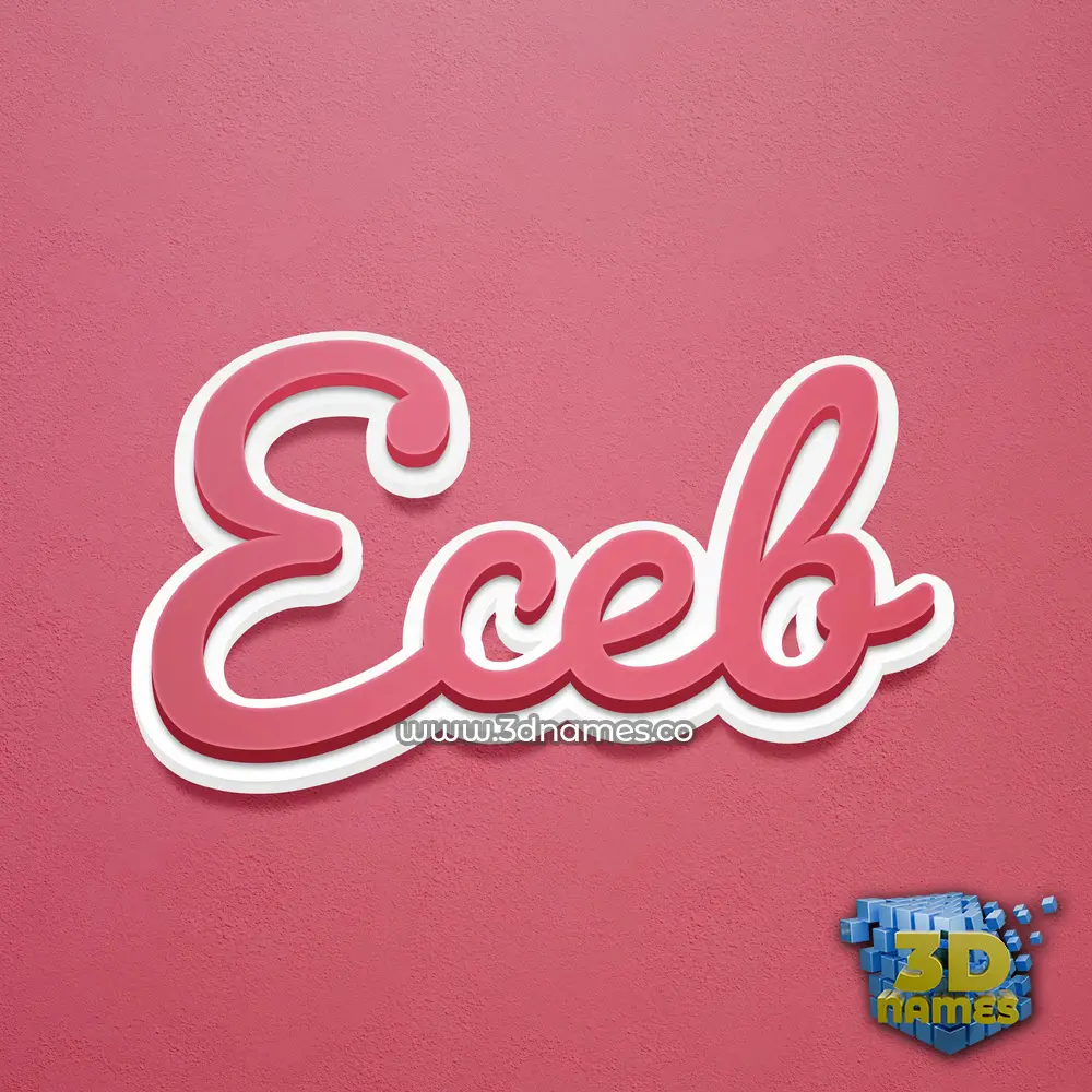 eceb in Red Scribble style - 3D name wallpaper