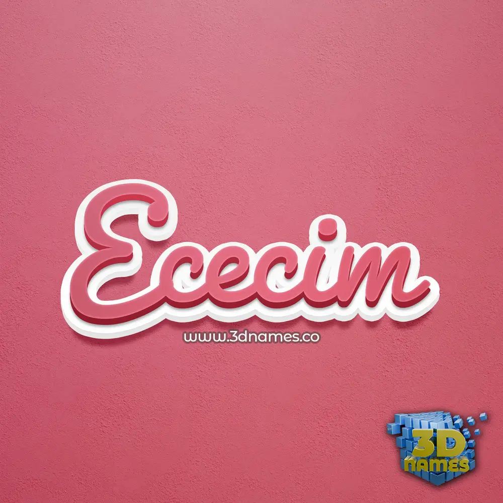 ececim in Red Scribble style - 3D name wallpaper