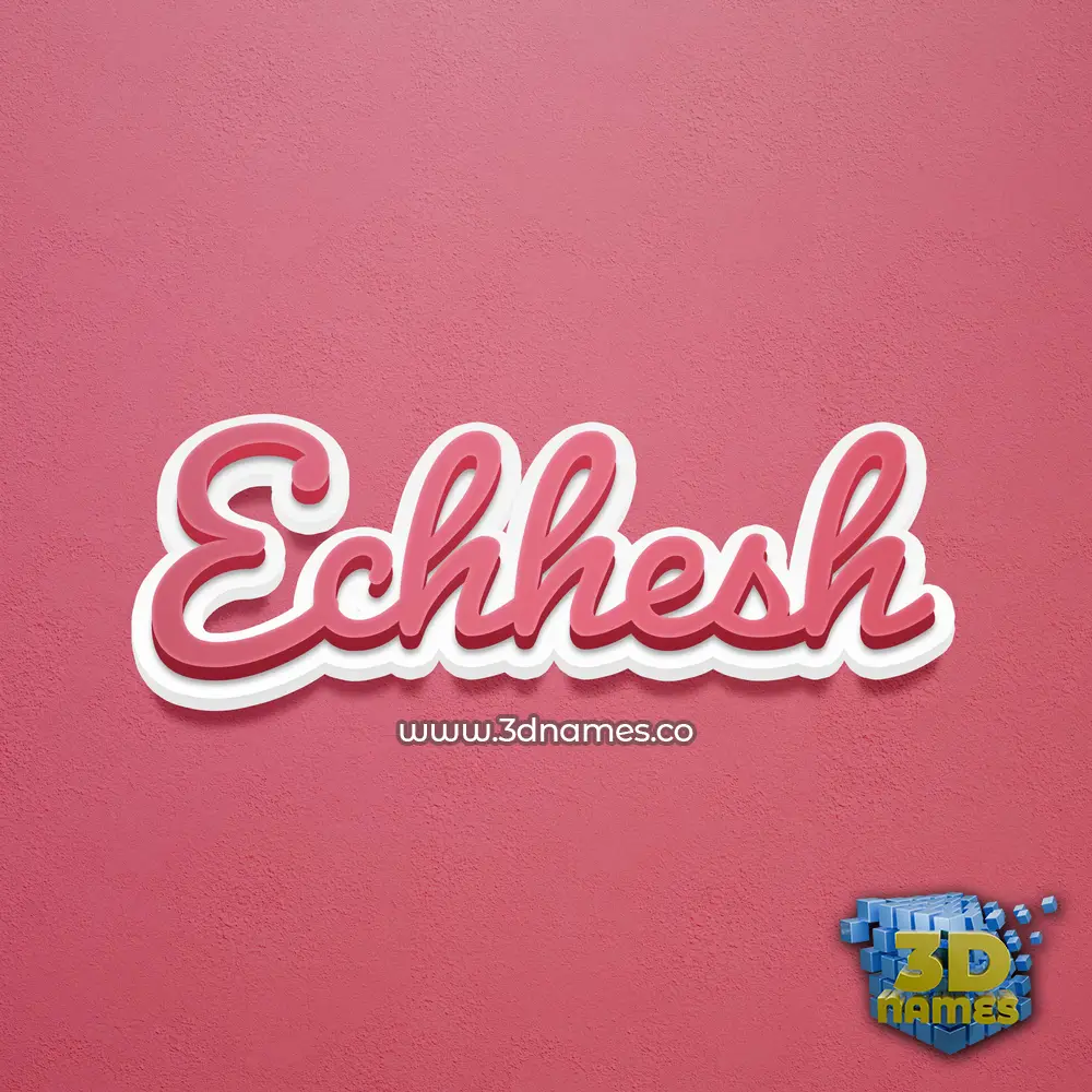 echhesh in Red Scribble style - 3D name wallpaper
