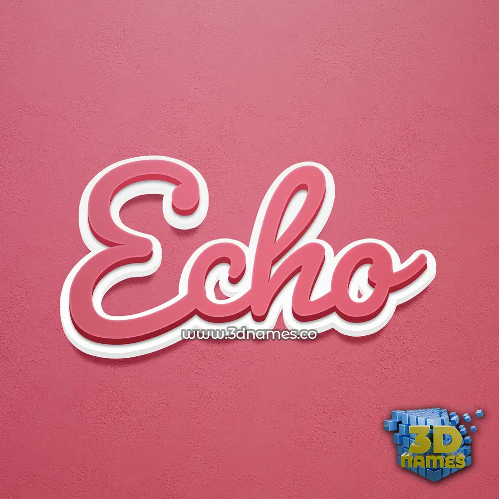 echo in Red Scribble style - 3D name wallpaper