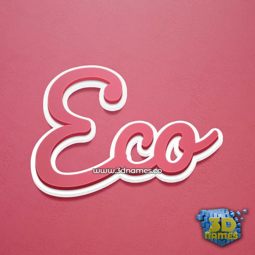 eco in Red Scribble style - 3D name wallpaper