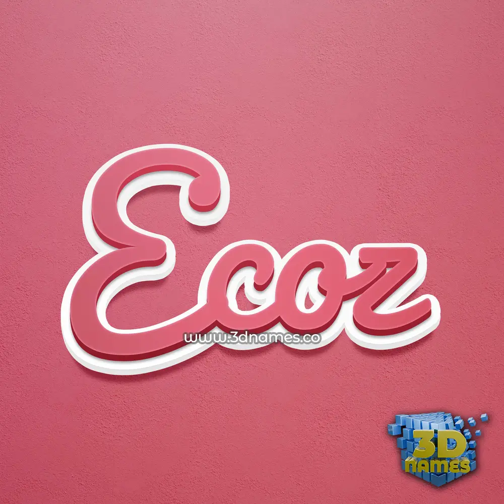 ecoz in Red Scribble style - 3D name wallpaper