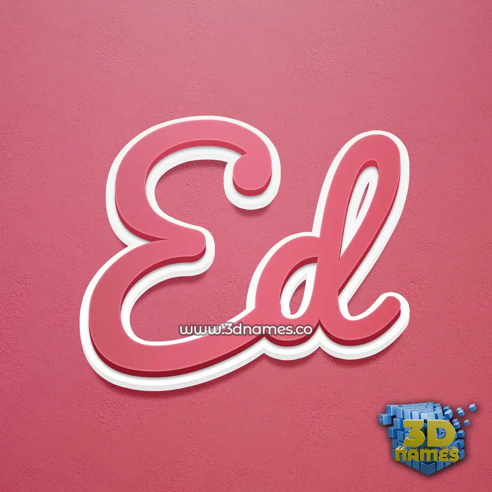 ed in Red Scribble style - 3D name wallpaper