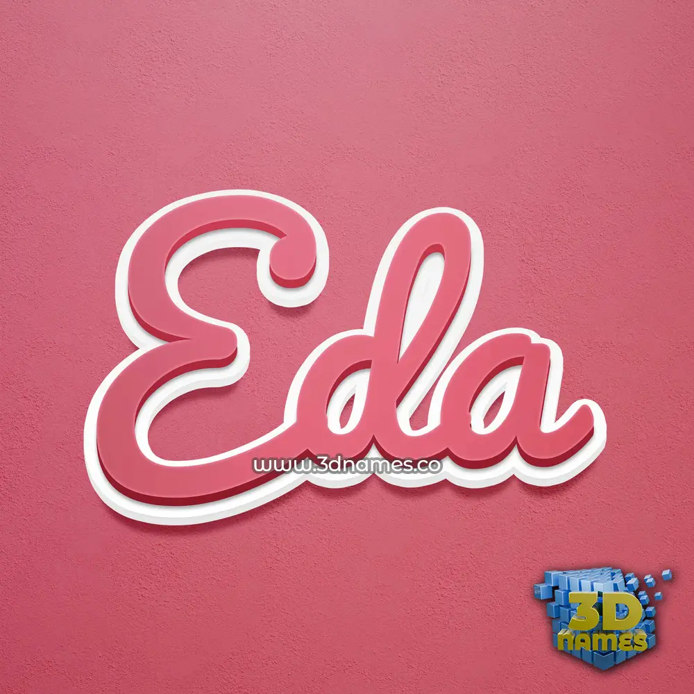 eda in Red Scribble style - 3D name wallpaper