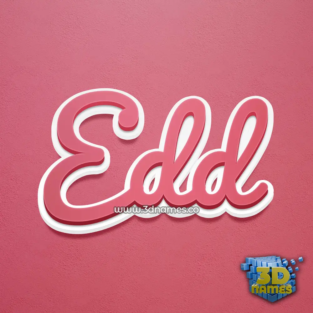 edd in Red Scribble style - 3D name wallpaper