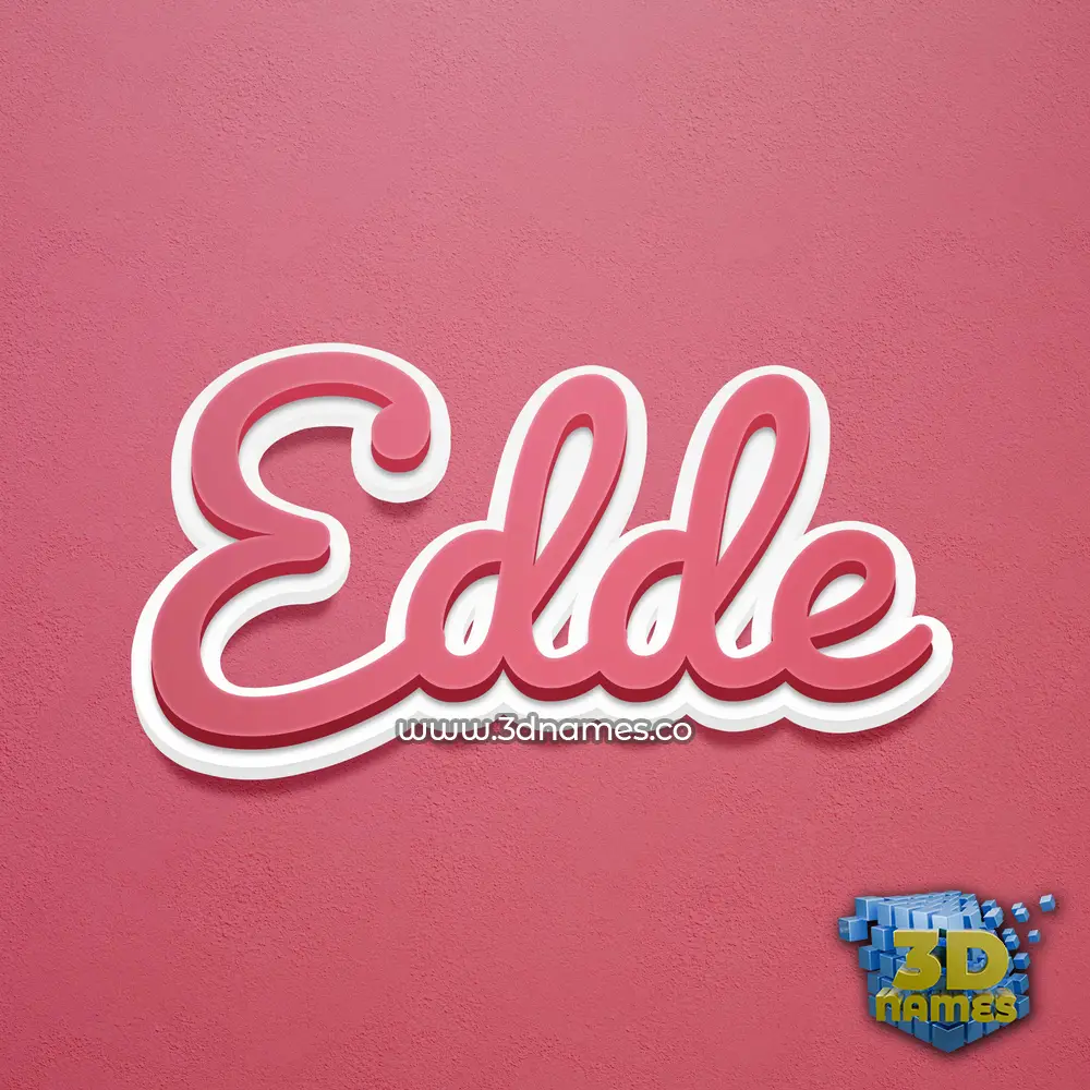 edde in Red Scribble style - 3D name wallpaper