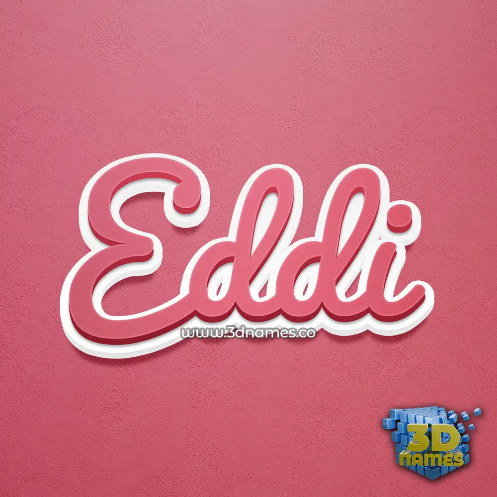 eddi in Red Scribble style - 3D name wallpaper
