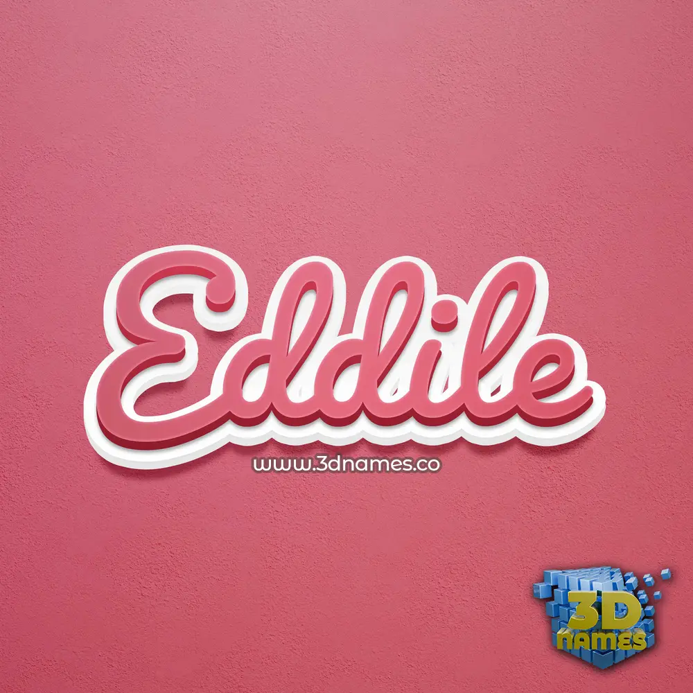eddile in Red Scribble style - 3D name wallpaper