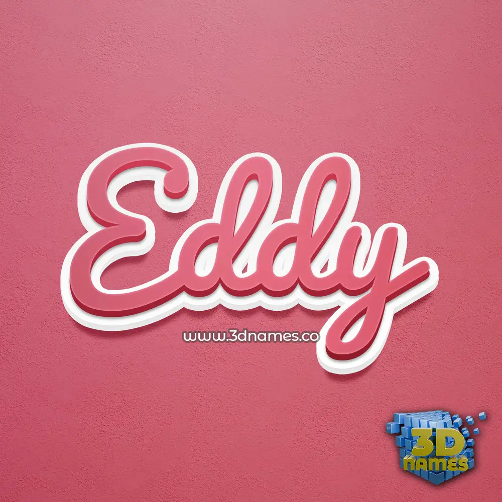 eddy in Red Scribble style - 3D name wallpaper