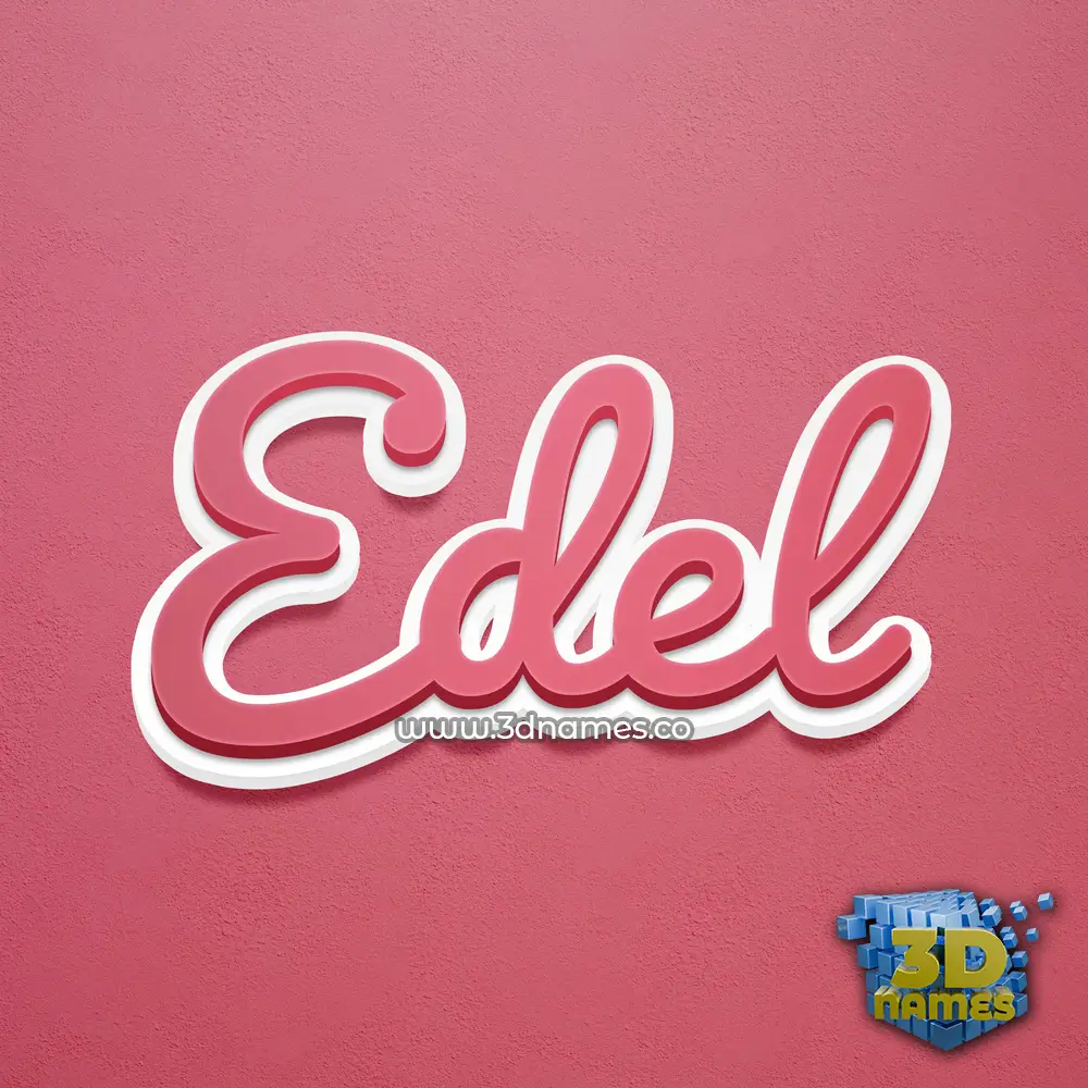 edel in Red Scribble style - 3D name wallpaper