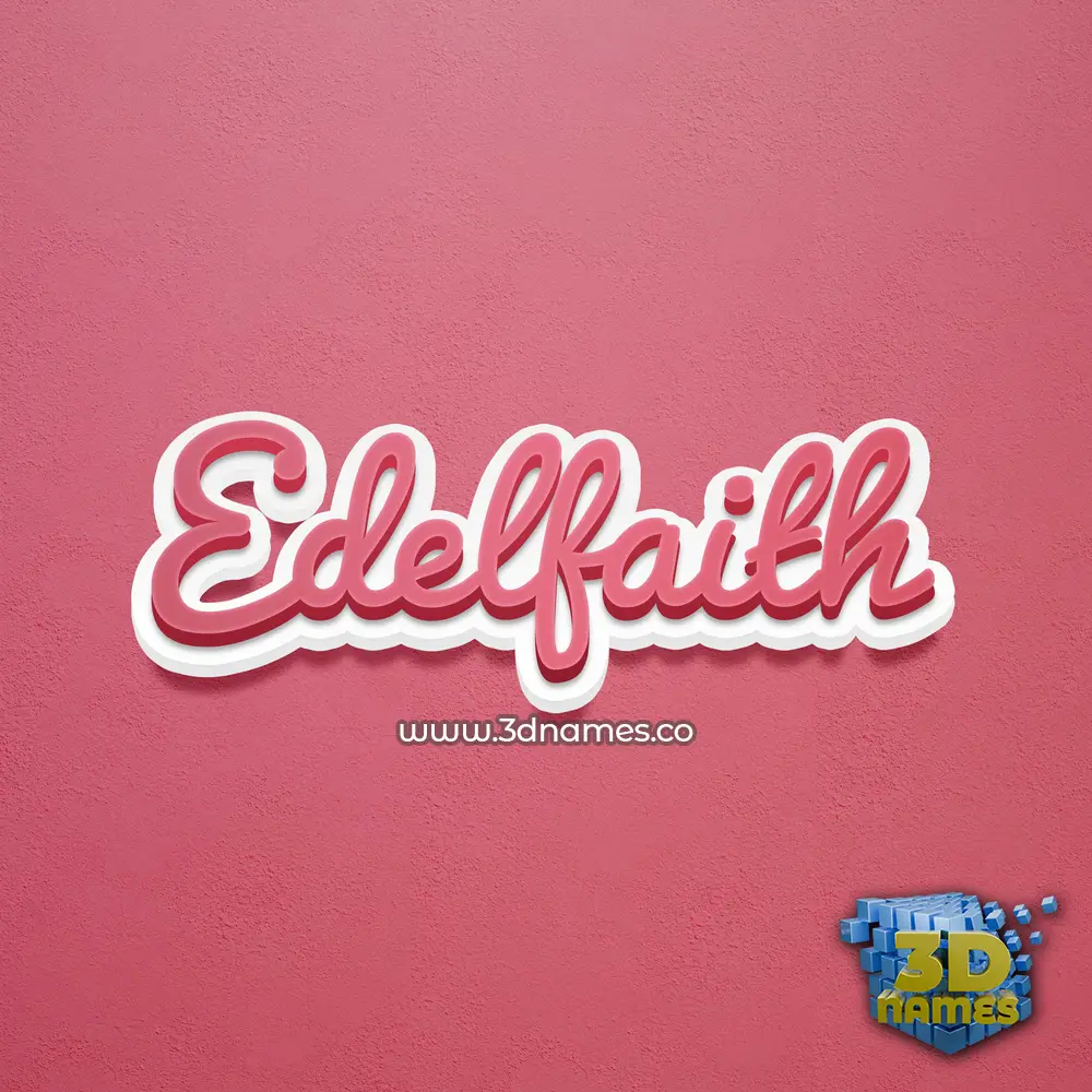 edelfaith in Red Scribble style - 3D name wallpaper