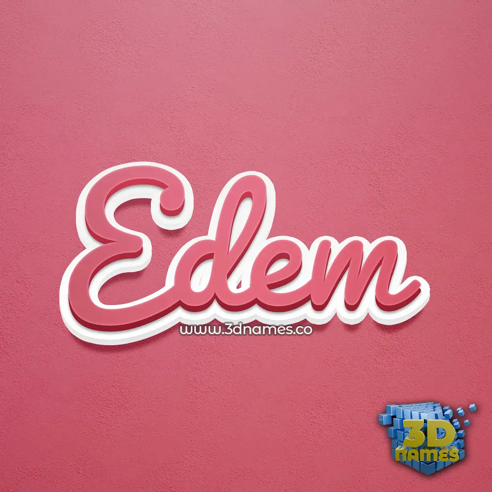edem in Red Scribble style - 3D name wallpaper