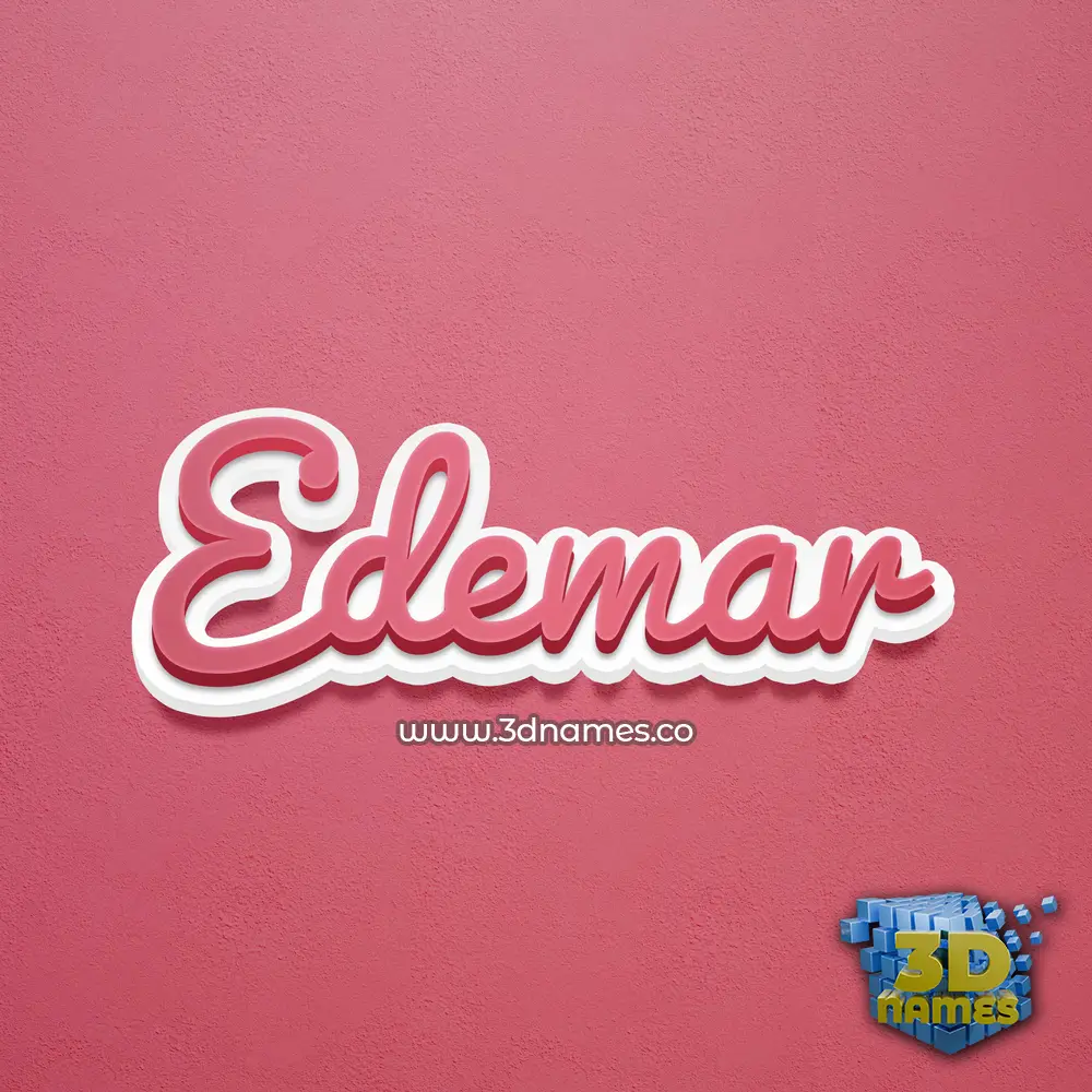 edemar in Red Scribble style - 3D name wallpaper
