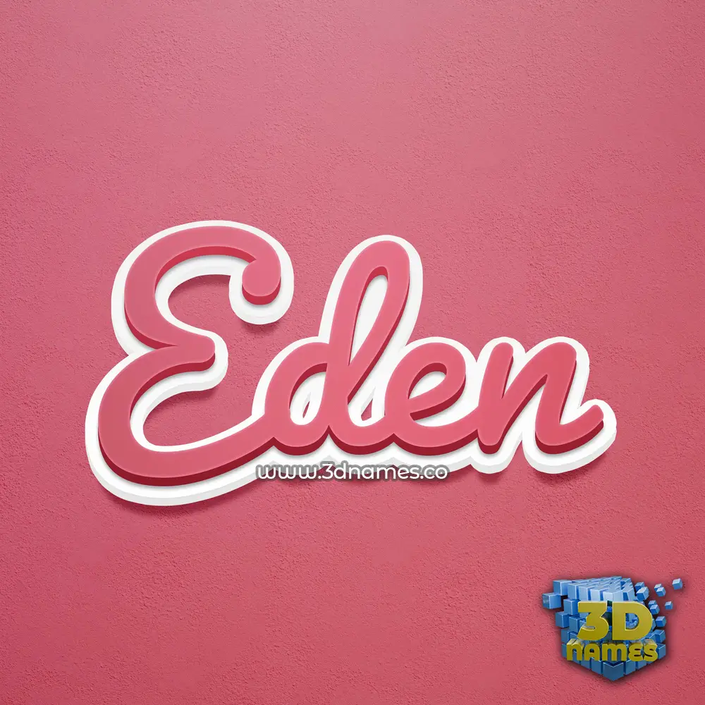 eden in Red Scribble style - 3D name wallpaper