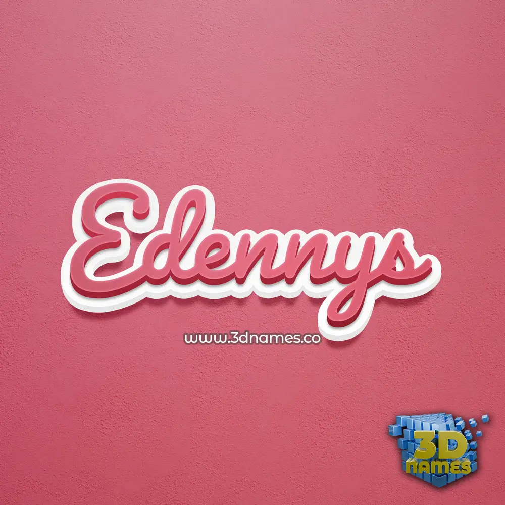 edennys in Red Scribble style - 3D name wallpaper