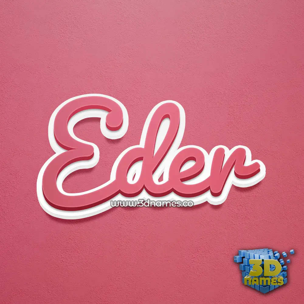 eder in Red Scribble style - 3D name wallpaper