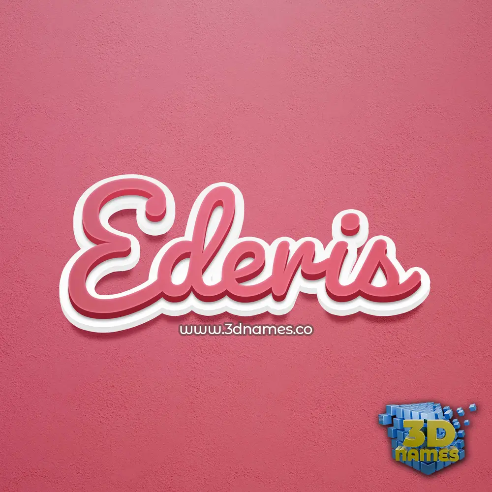 ederis in Red Scribble style - 3D name wallpaper