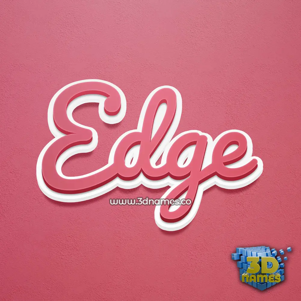 edge in Red Scribble style - 3D name wallpaper