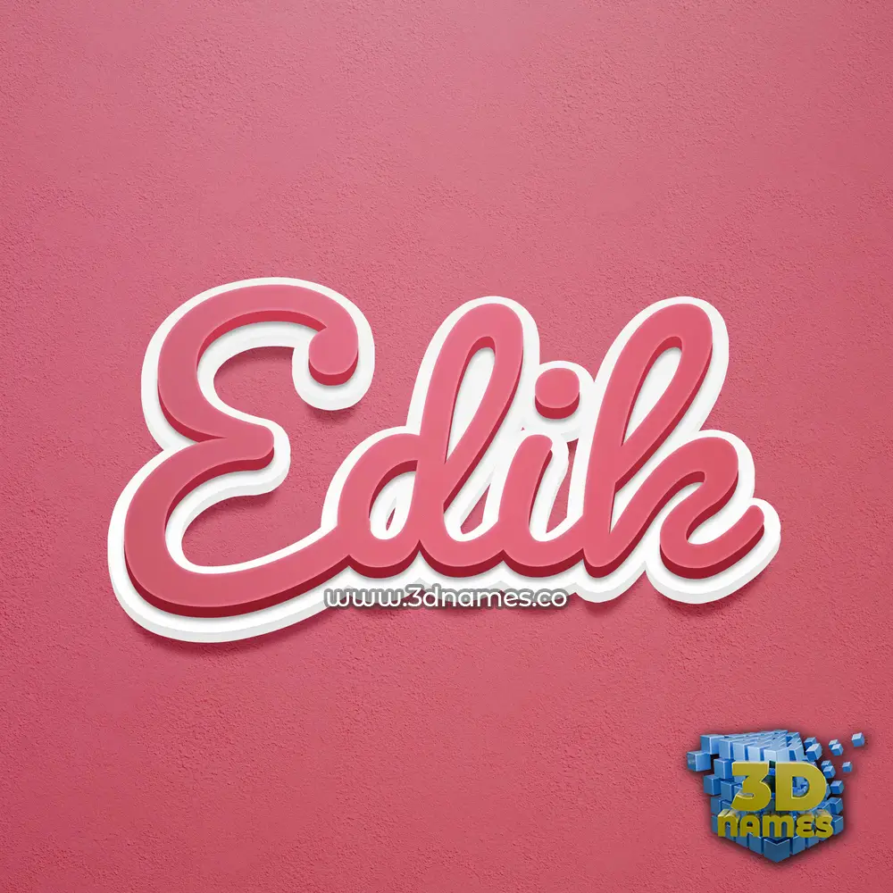 edik in Red Scribble style - 3D name wallpaper