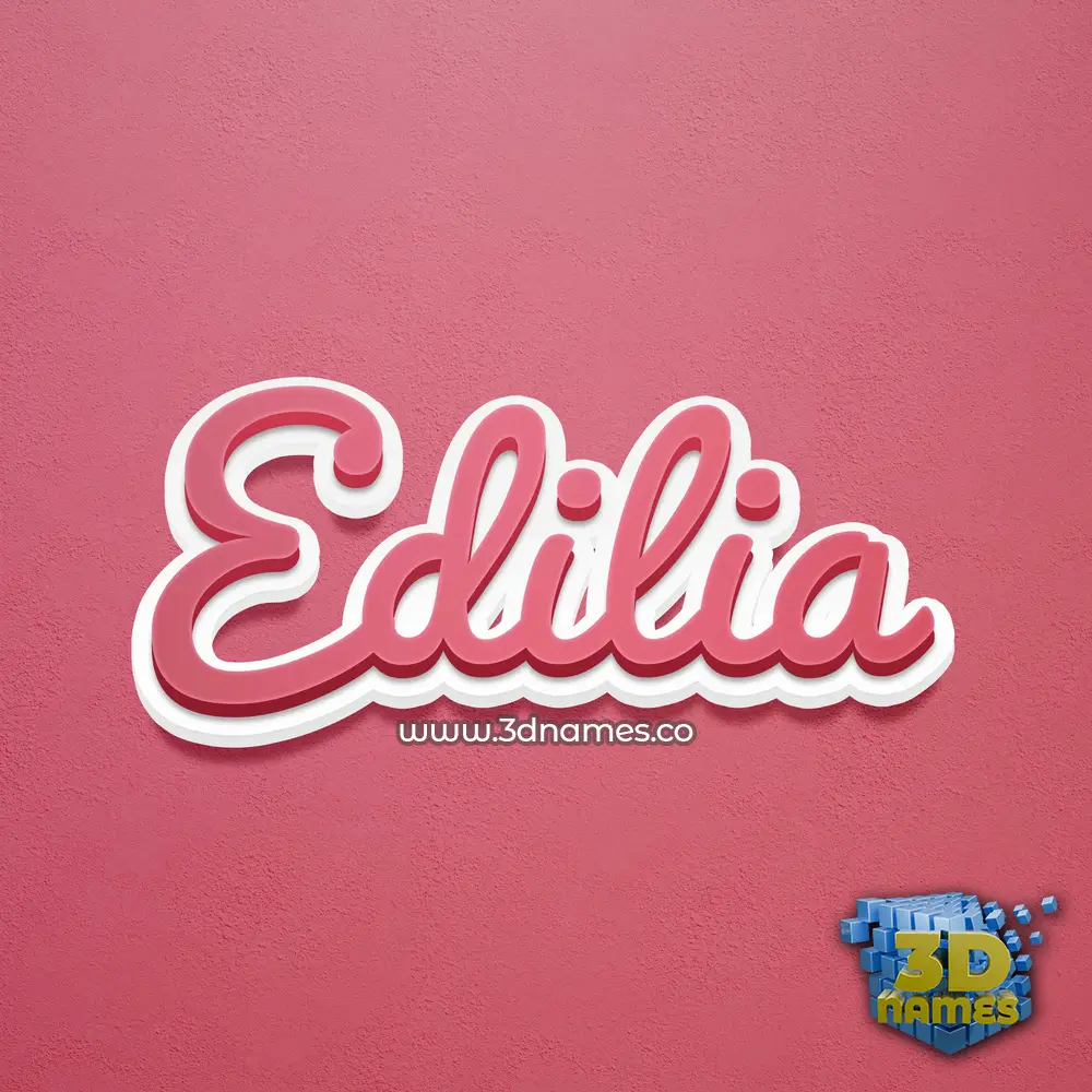 edilia in Red Scribble style - 3D name wallpaper
