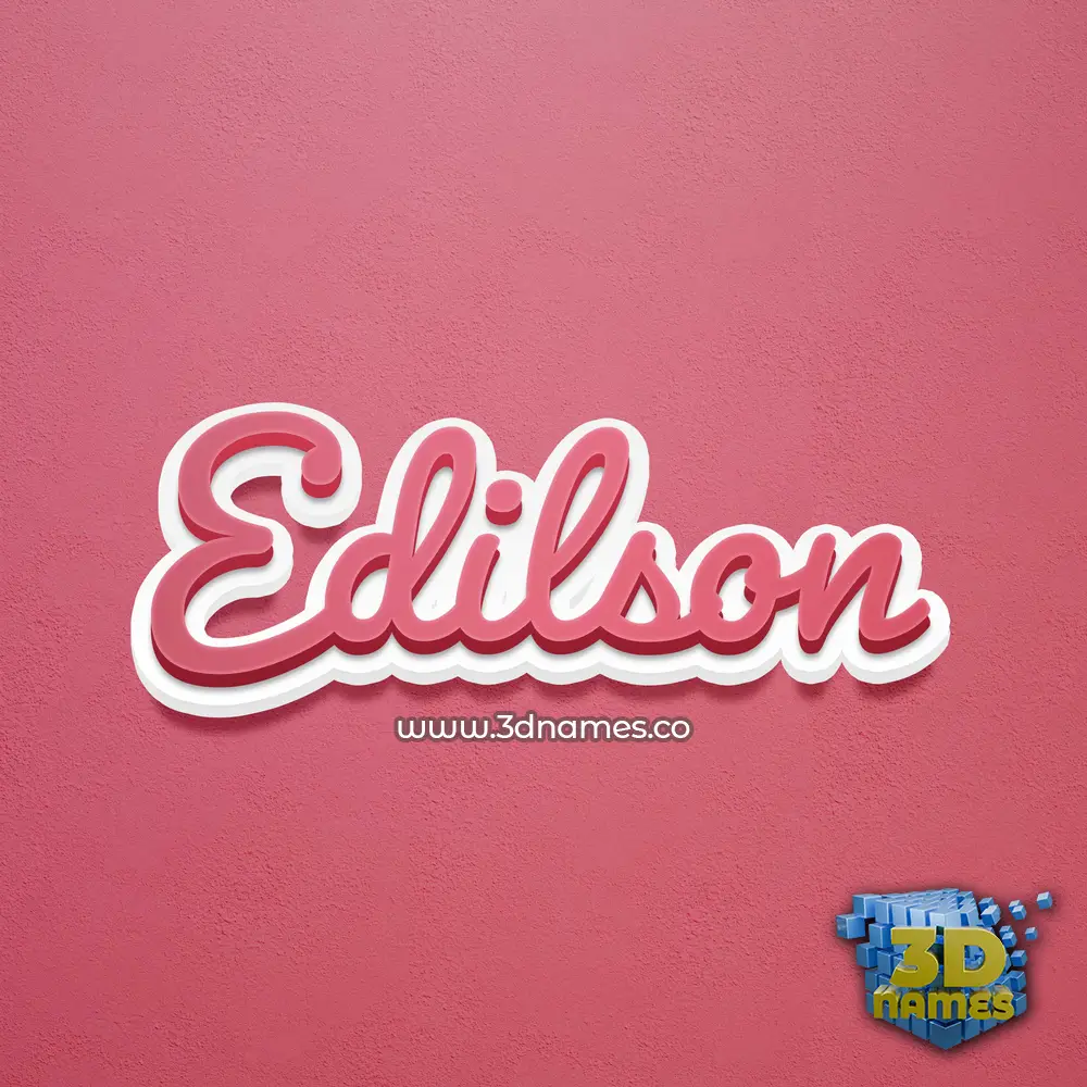 edilson in Red Scribble style - 3D name wallpaper