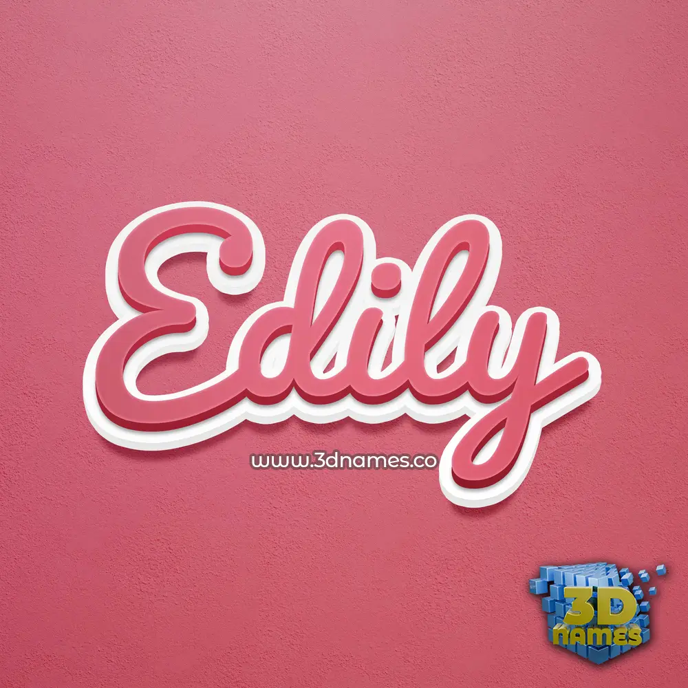 edily in Red Scribble style - 3D name wallpaper