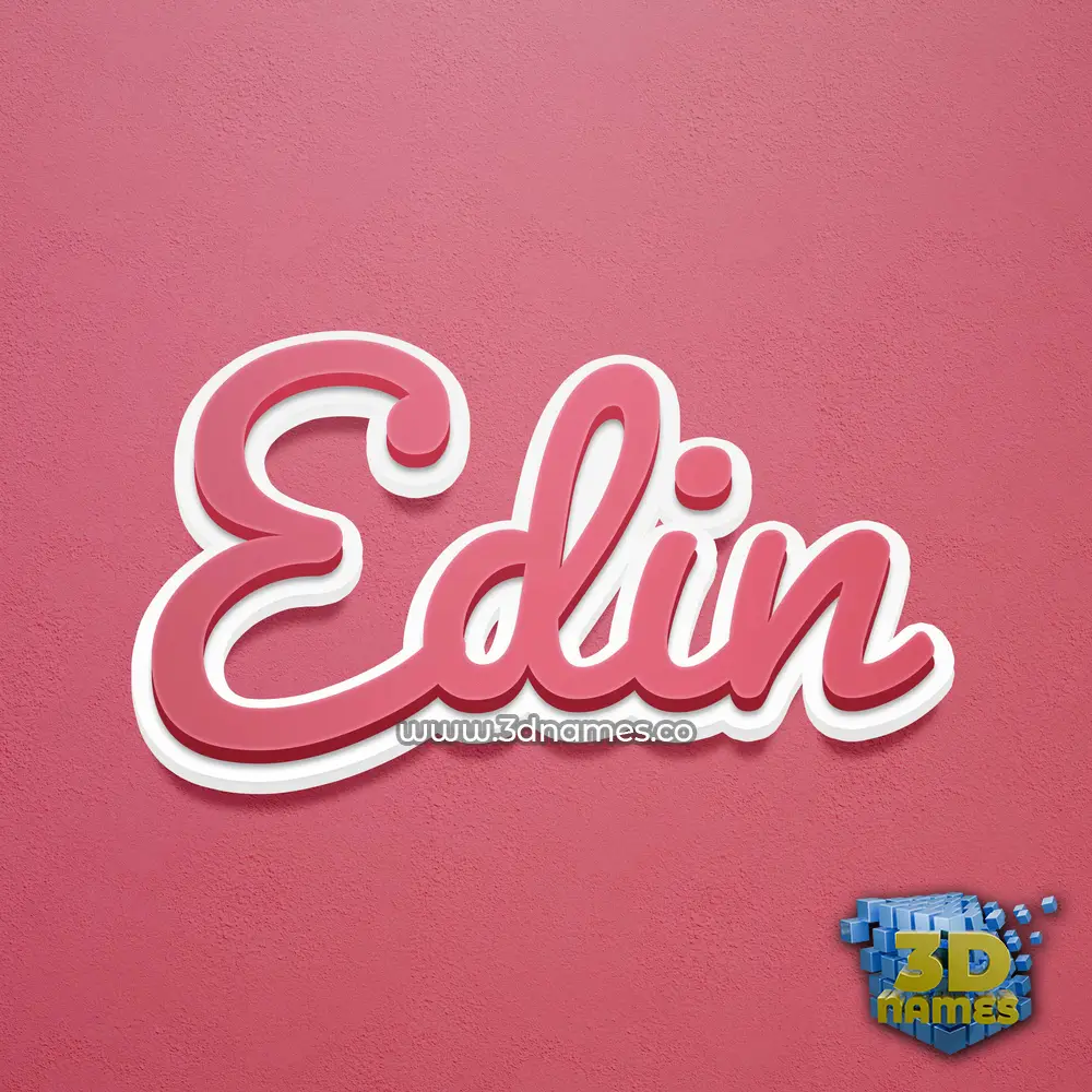 edin in Red Scribble style - 3D name wallpaper
