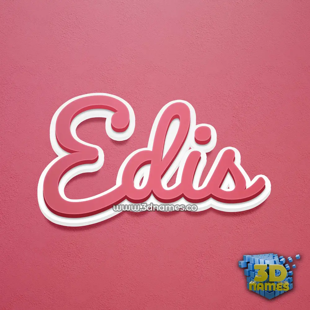 edis in Red Scribble style - 3D name wallpaper