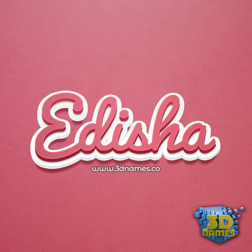 edisha in Red Scribble style - 3D name wallpaper