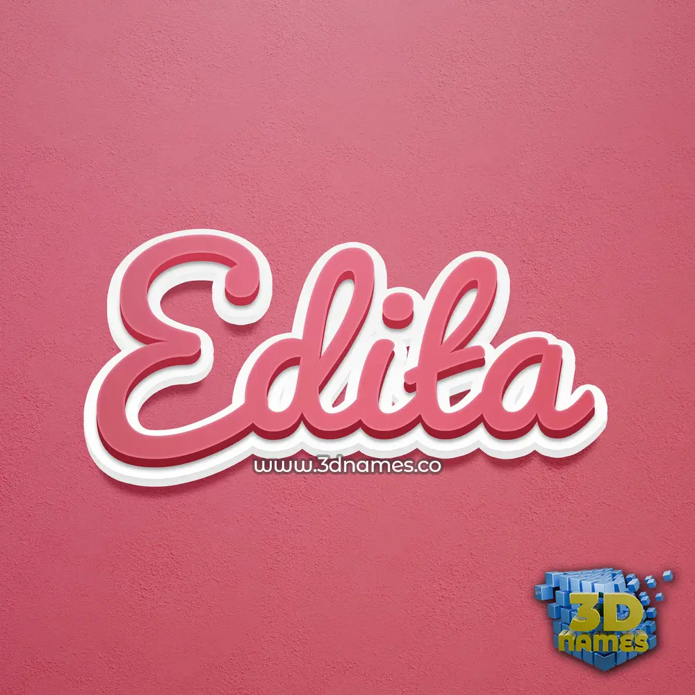 edita in Red Scribble style - 3D name wallpaper