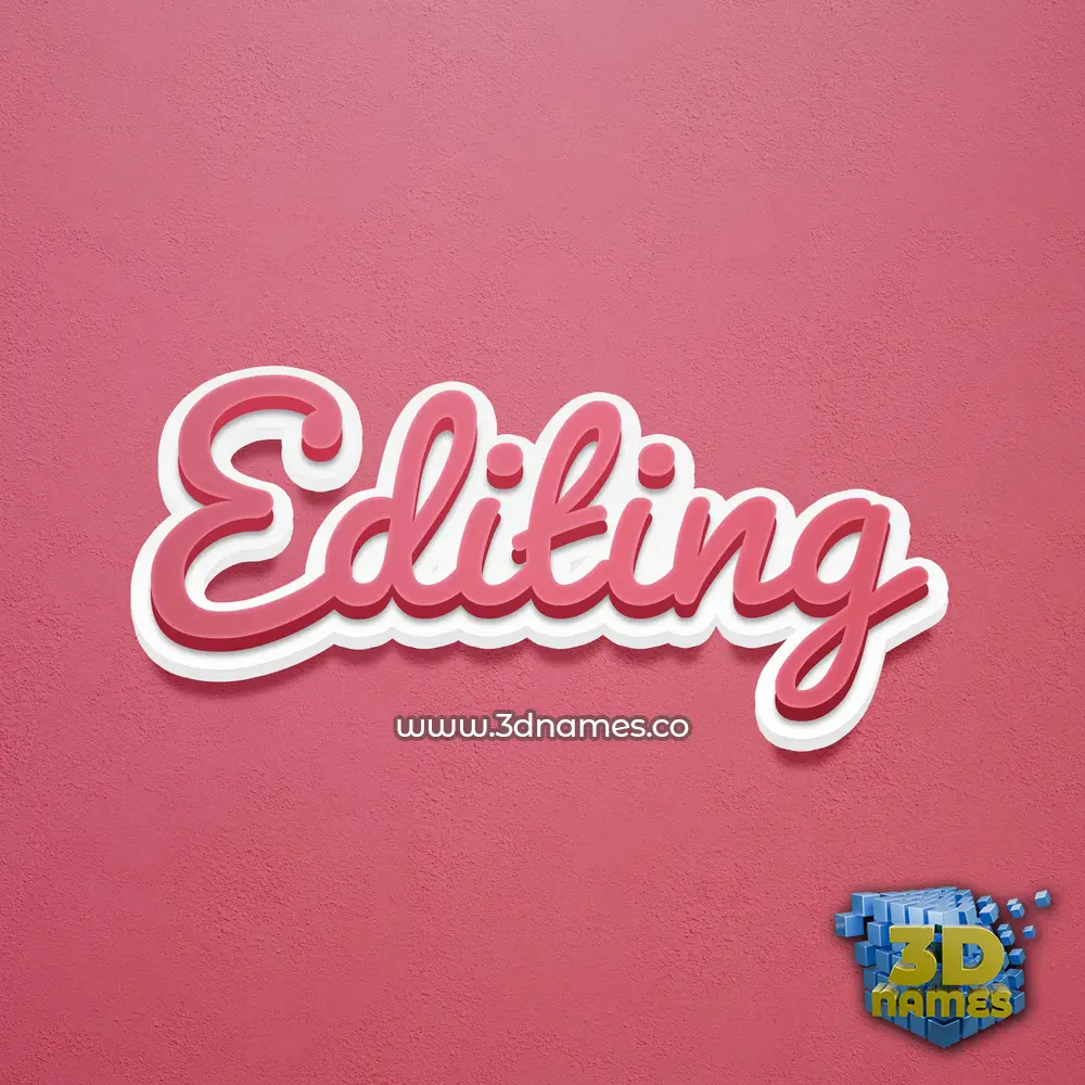 editing in Red Scribble style - 3D name wallpaper
