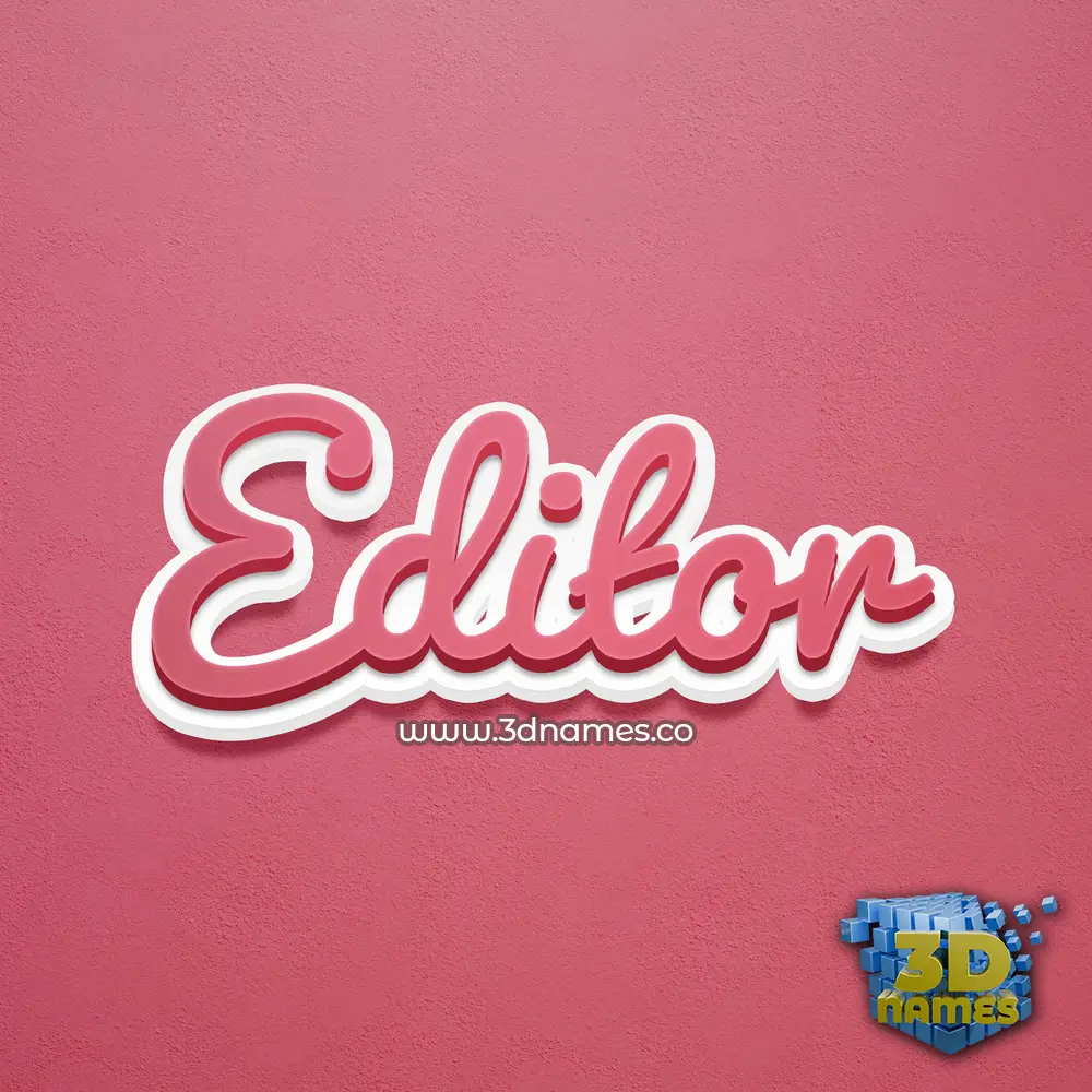 editor in Red Scribble style - 3D name wallpaper