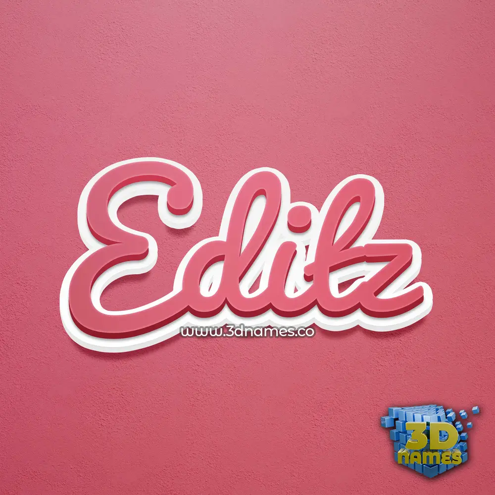 editz in Red Scribble style - 3D name wallpaper