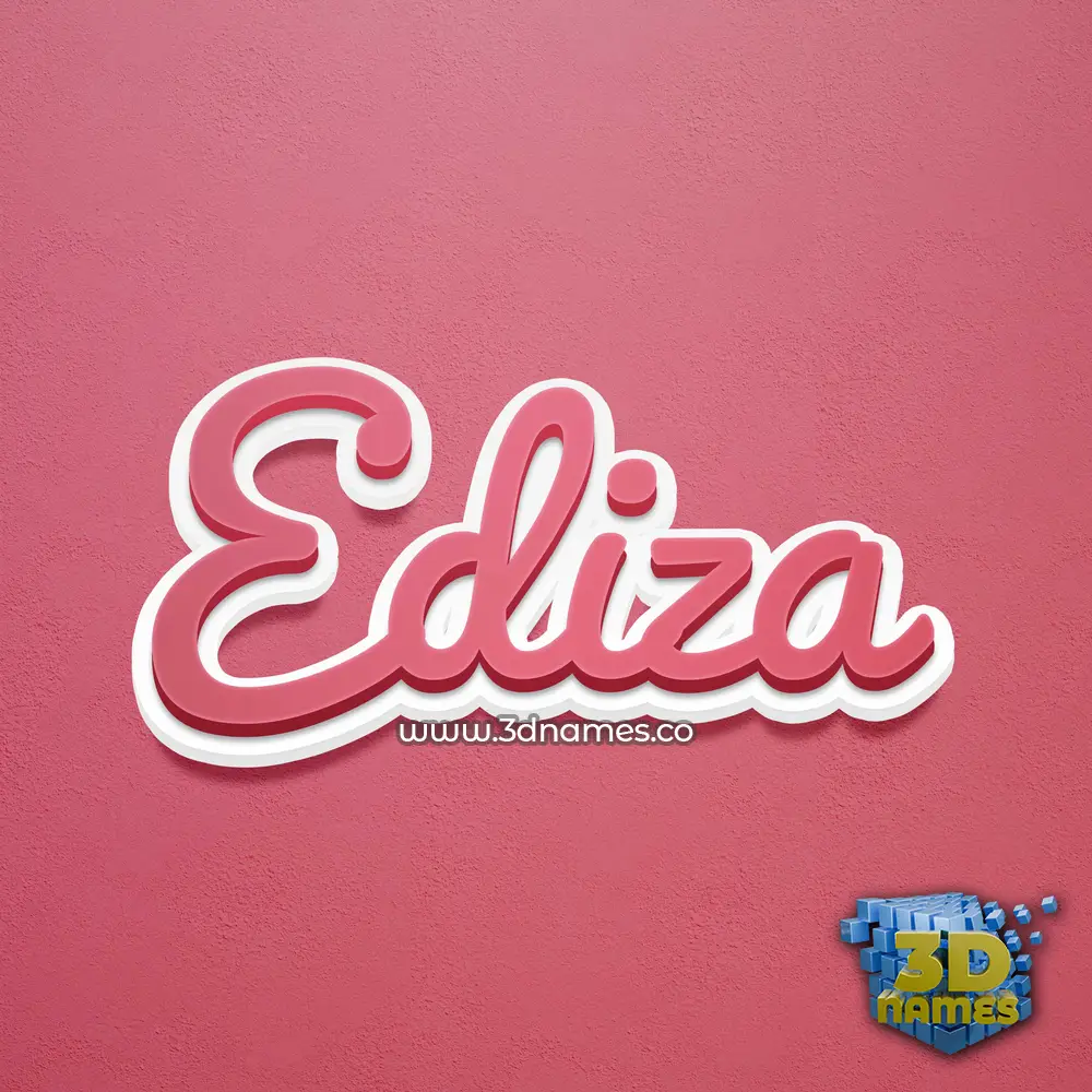 ediza in Red Scribble style - 3D name wallpaper