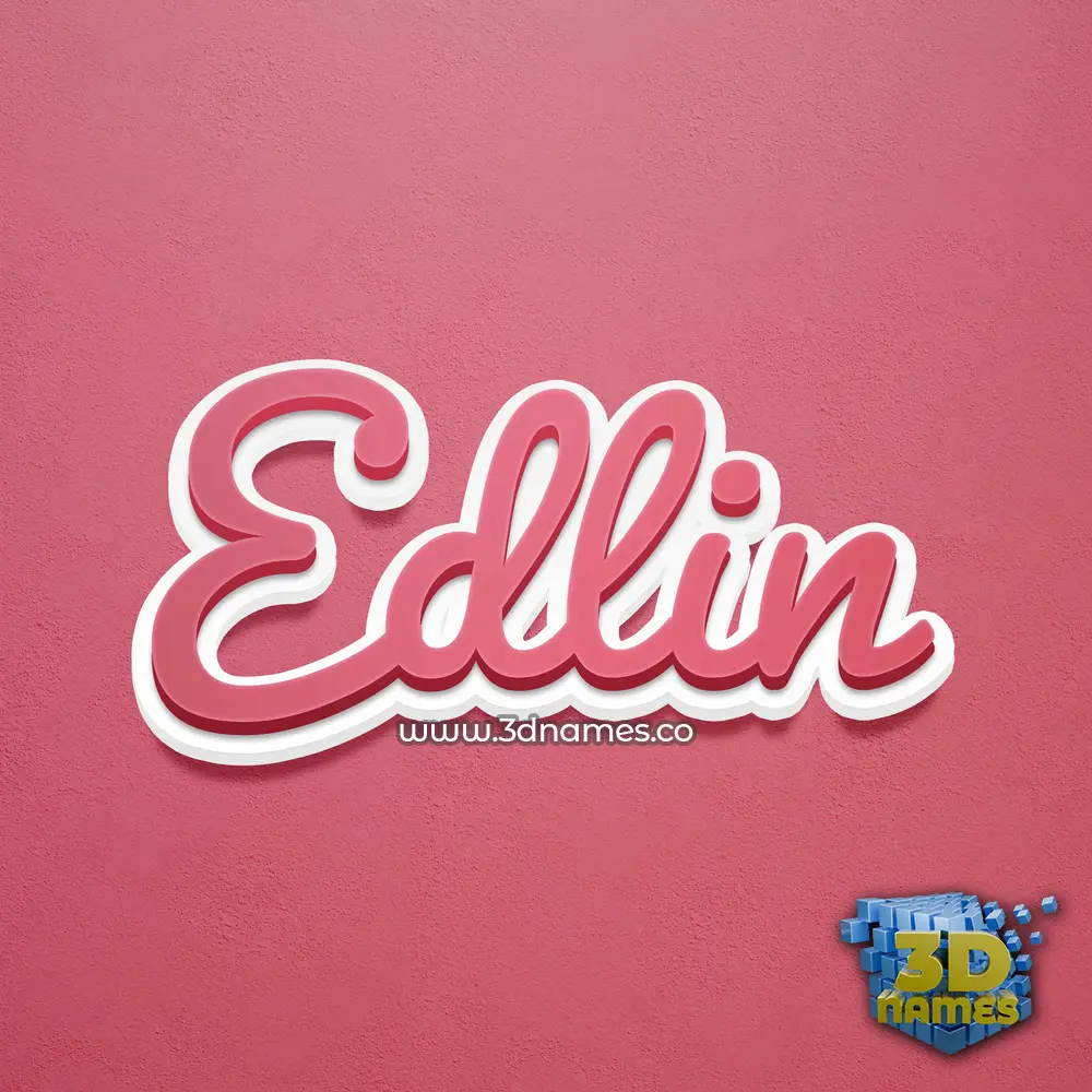 edlin in Red Scribble style - 3D name wallpaper