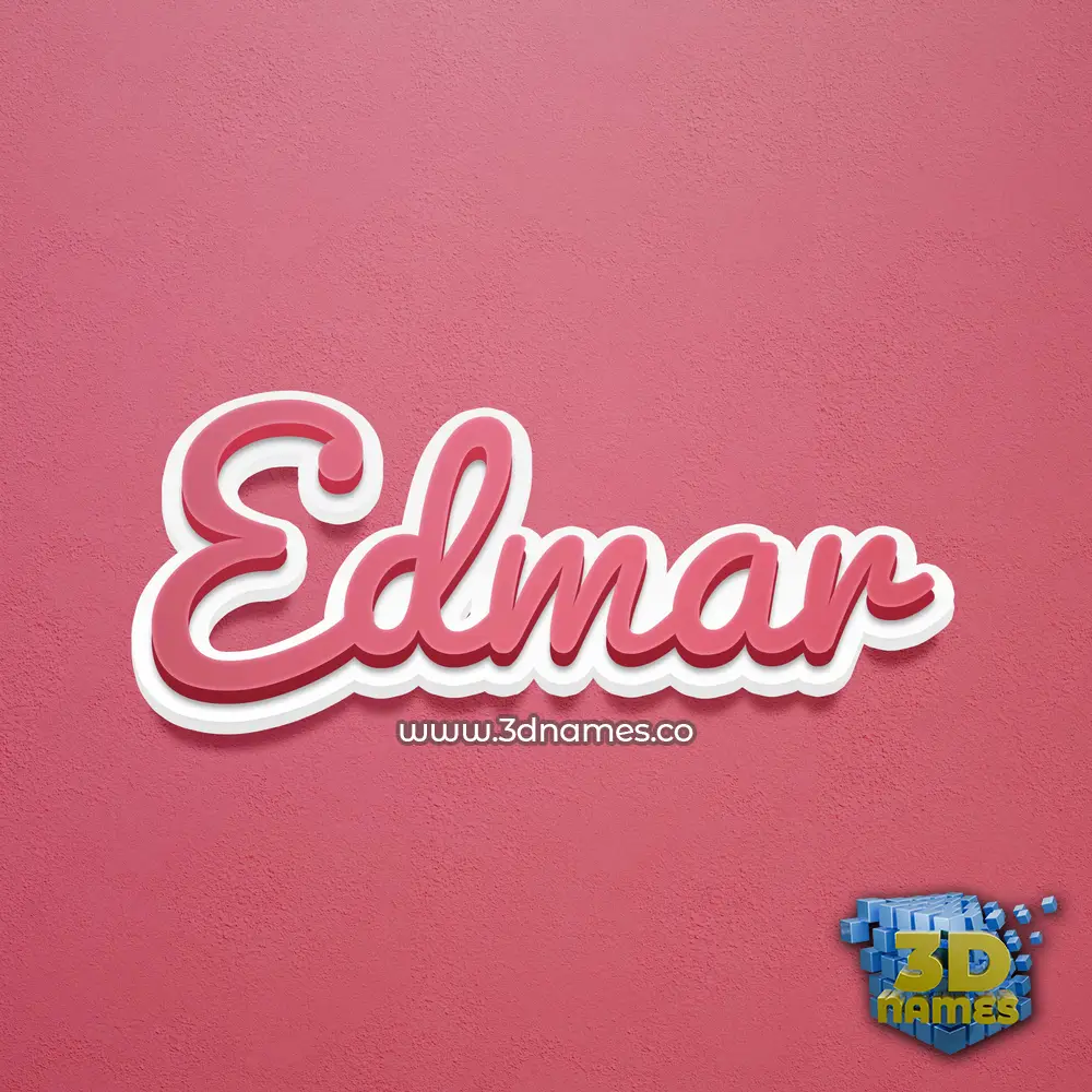 edmar in Red Scribble style - 3D name wallpaper
