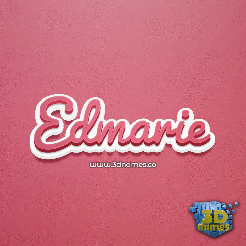 edmarie in Red Scribble style - 3D name wallpaper