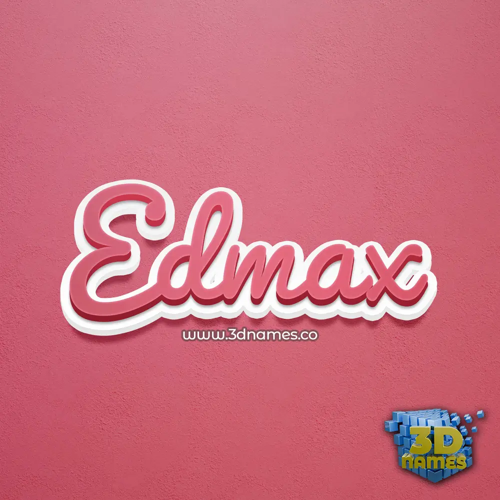 edmax in Red Scribble style - 3D name wallpaper