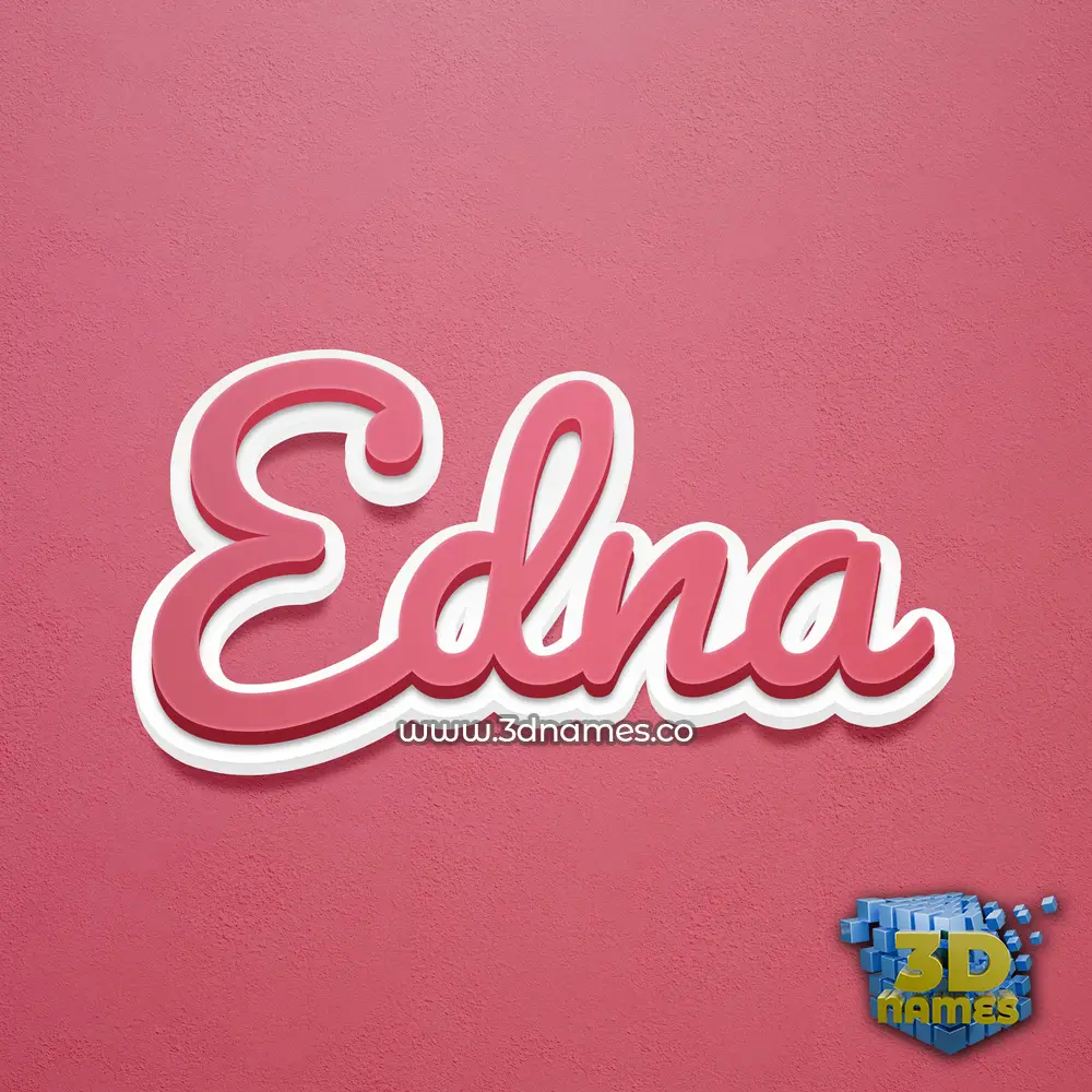edna in Red Scribble style - 3D name wallpaper