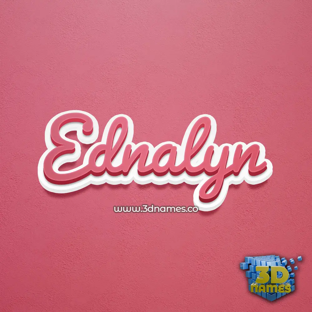 ednalyn in Red Scribble style - 3D name wallpaper