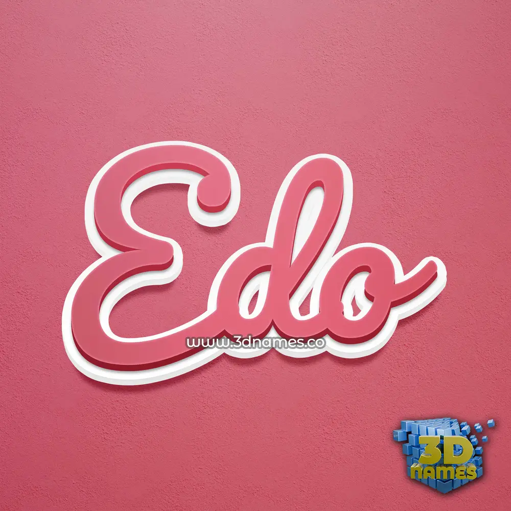 edo in Red Scribble style - 3D name wallpaper