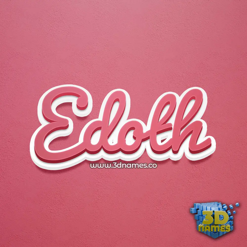 edoth in Red Scribble style - 3D name wallpaper