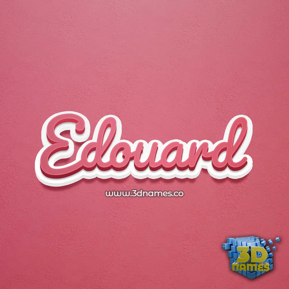 edouard in Red Scribble style - 3D name wallpaper