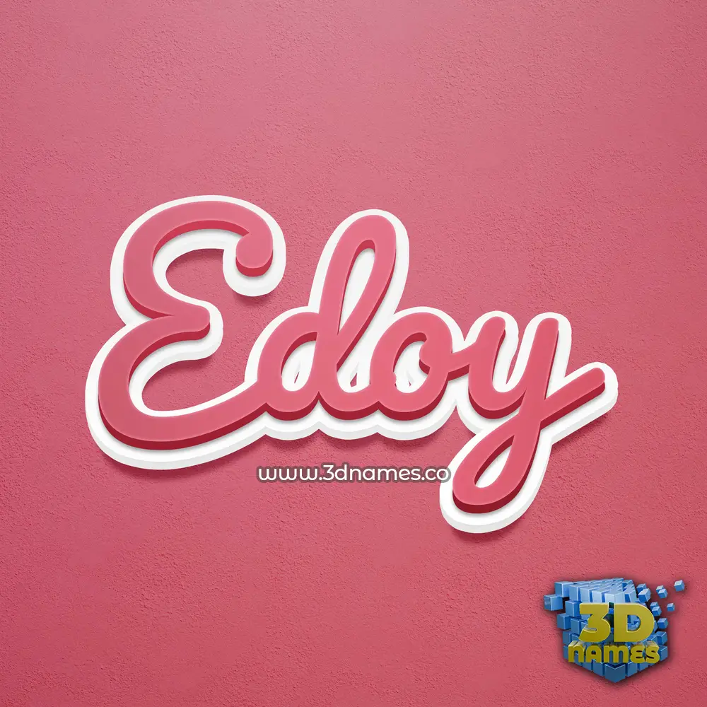 edoy in Red Scribble style - 3D name wallpaper