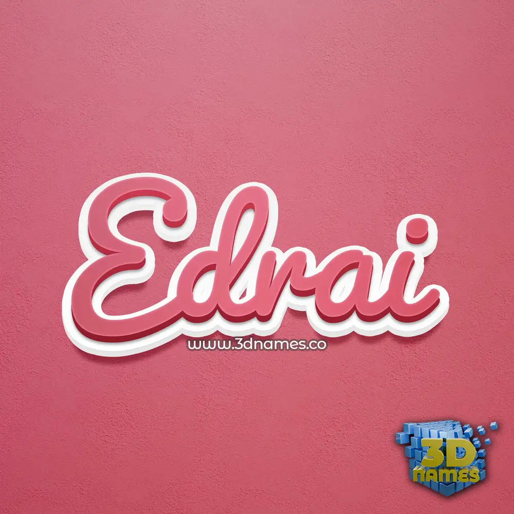 edrai in Red Scribble style - 3D name wallpaper
