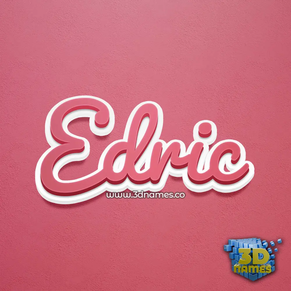 edric in Red Scribble style - 3D name wallpaper